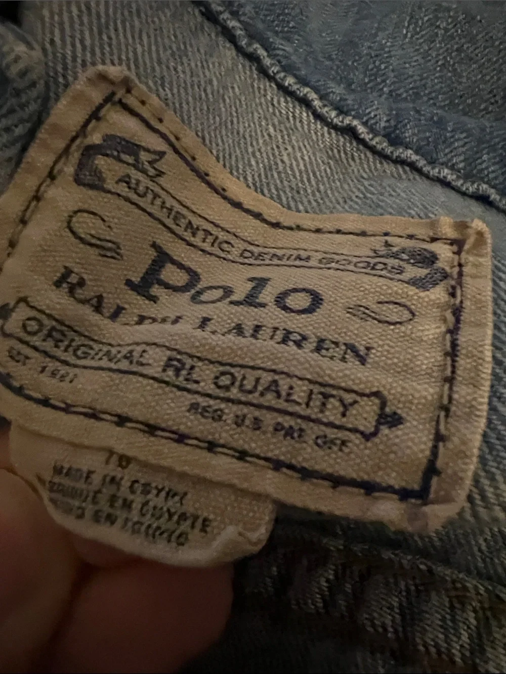 Polo by Ralph Lauren Cropped Blue Denim Jacket with Back Logo